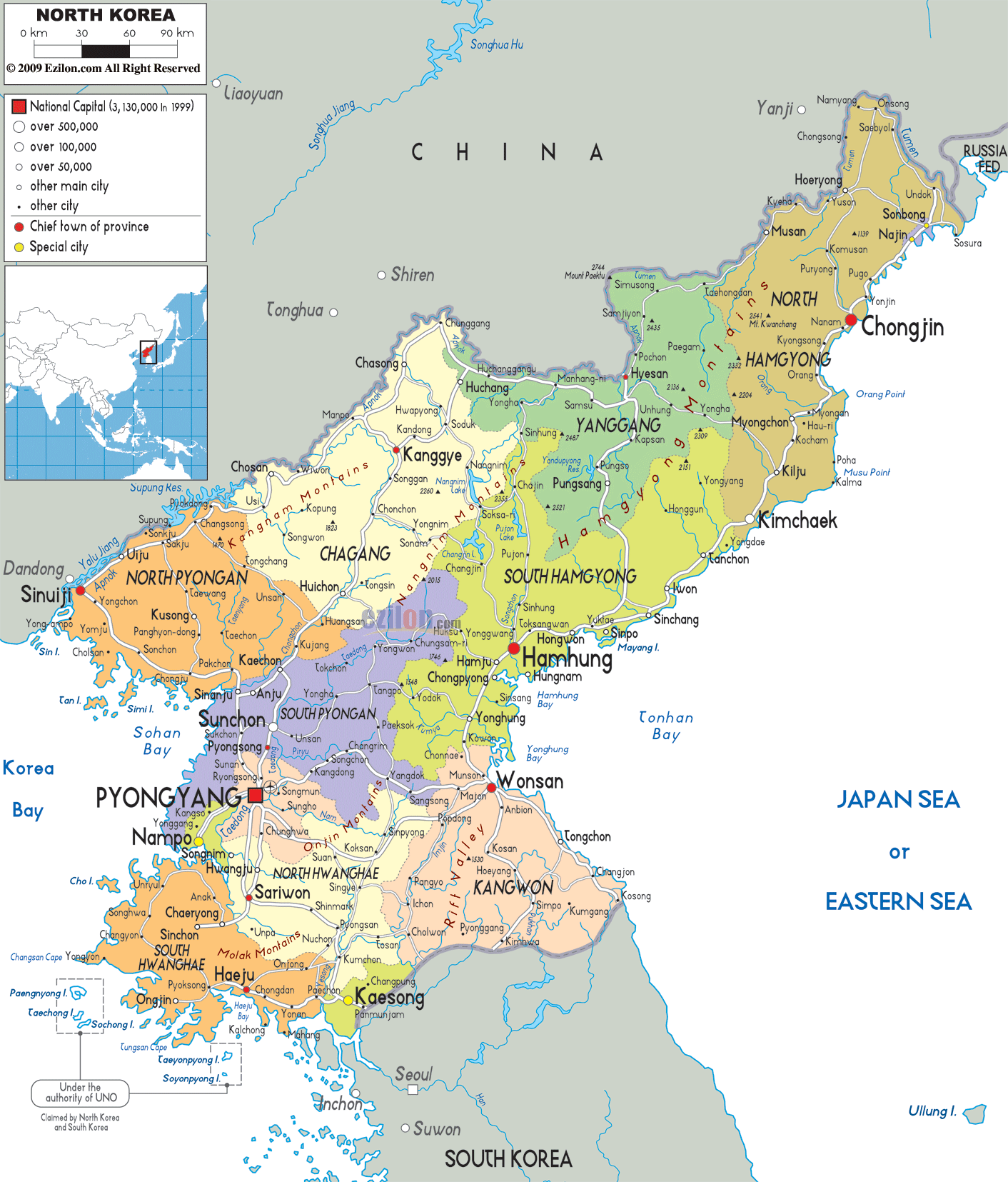 north korea regions map